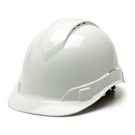 Pyramex Ridgeline Vented Cap Style Hard Hat, White, 4-Point Ratchet Suspension - Pkg Qty 16 HP44110V